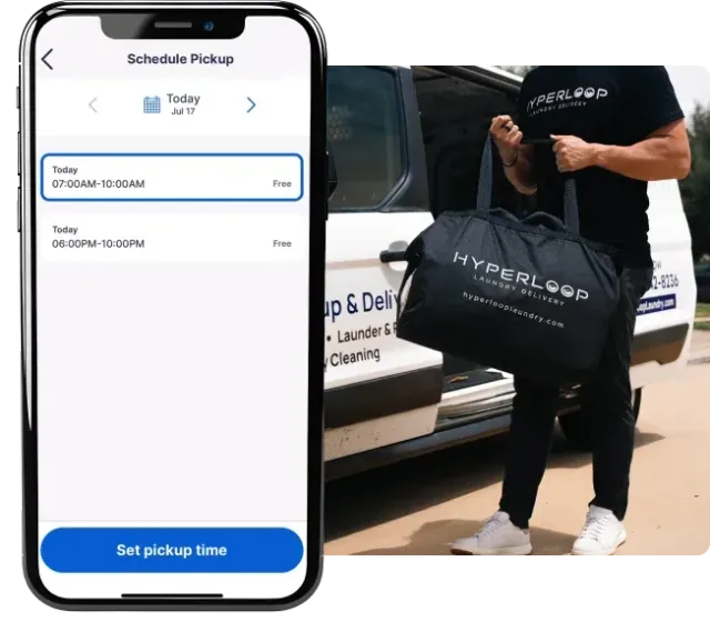 A person holding a black bag with