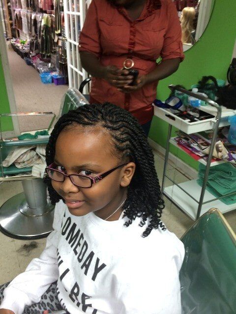 Kid With Her Hair Braid — Wilmington, DE — Tess African Hair Braiding & Beauty Supply
