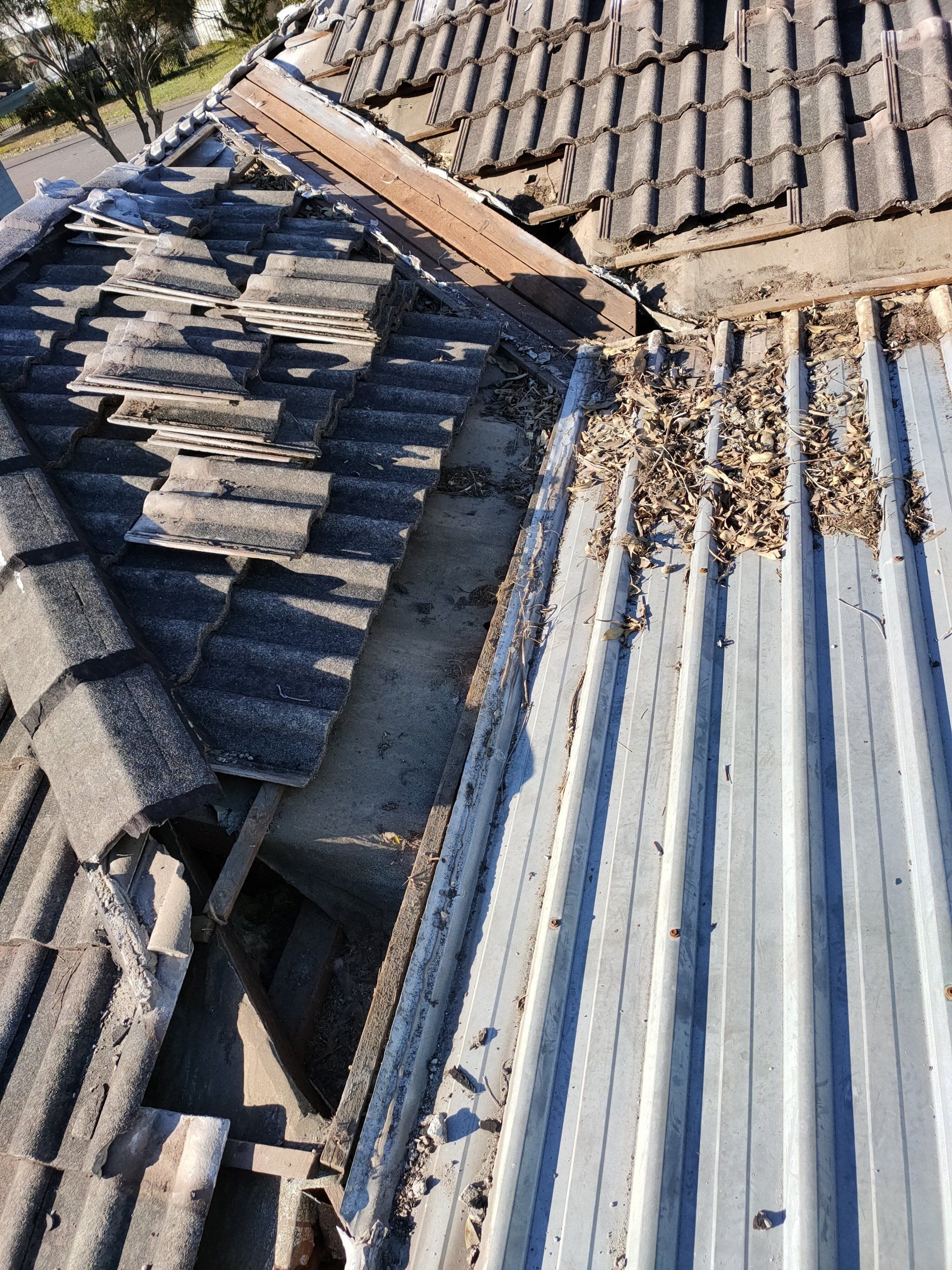 Old Roof with Debris - Roofing Specialist in Port Stephens, NSW