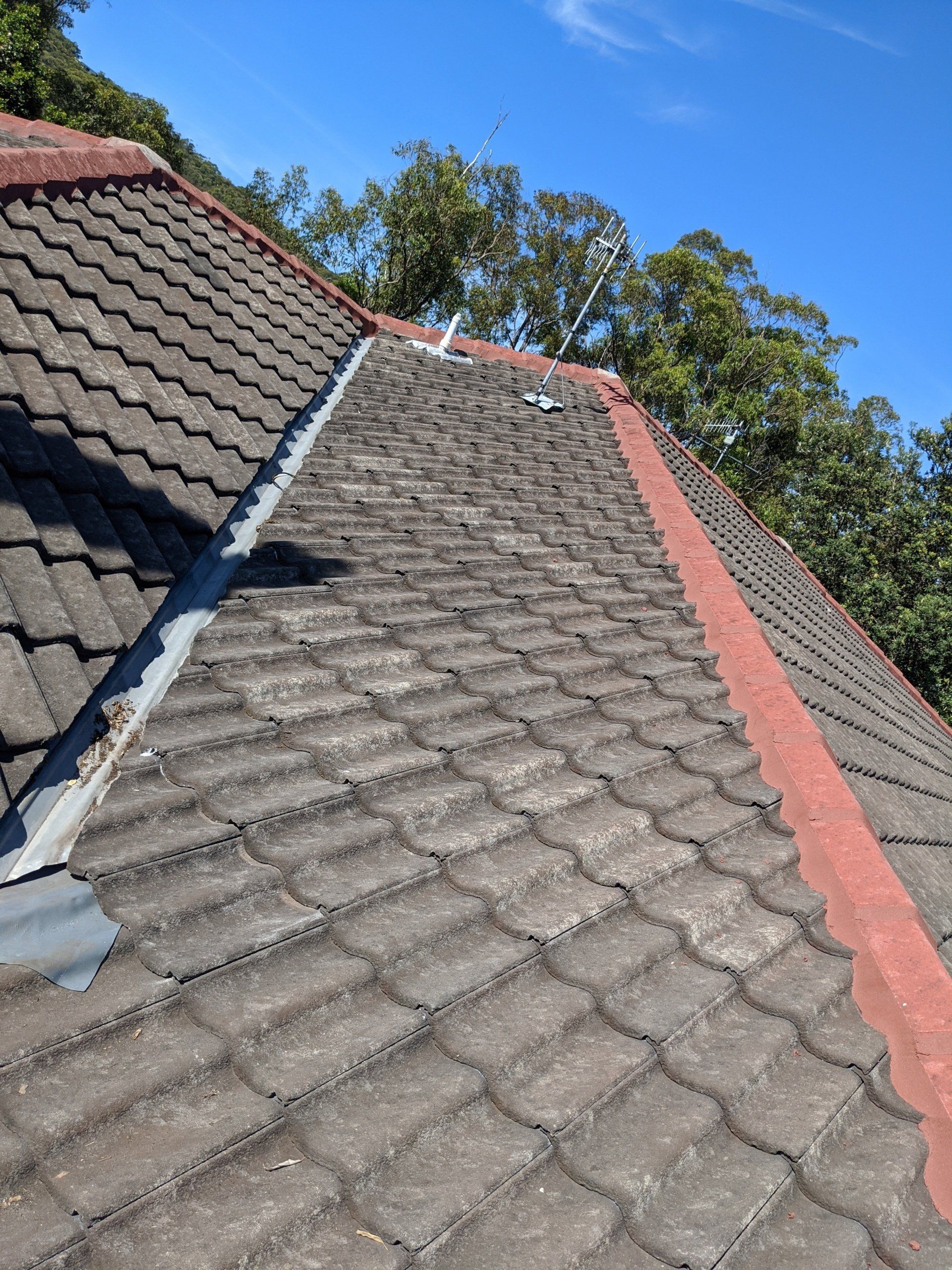 Side View of Red and Black Roof - Roofing Specialist in Port Stephens, NSW