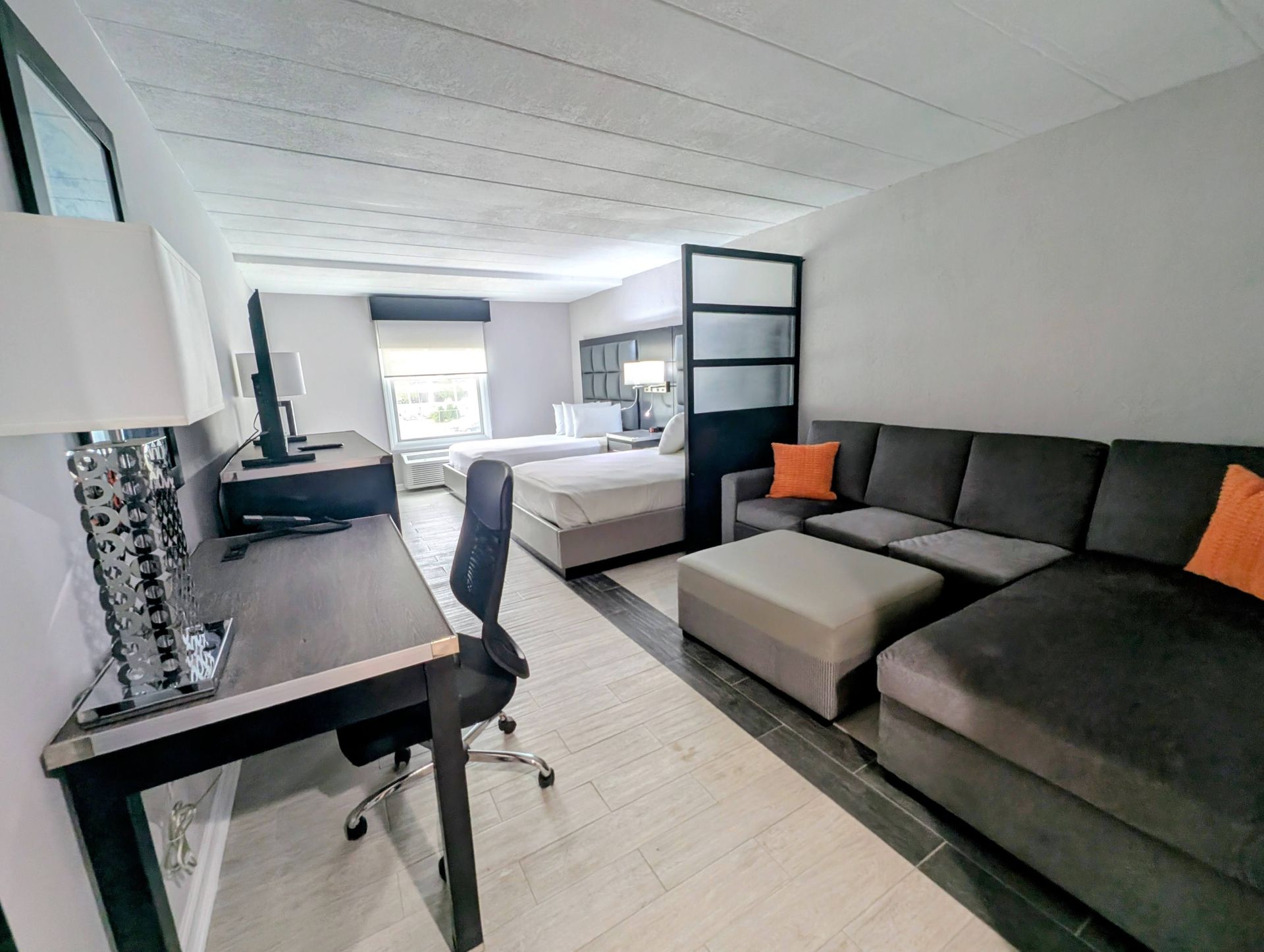 Suite showing 2 double beds and a sofa bed