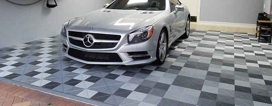 Rubber garage floor tiles