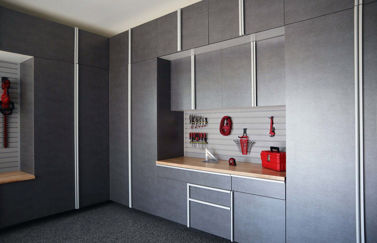 Pewter Garage Cabinet System