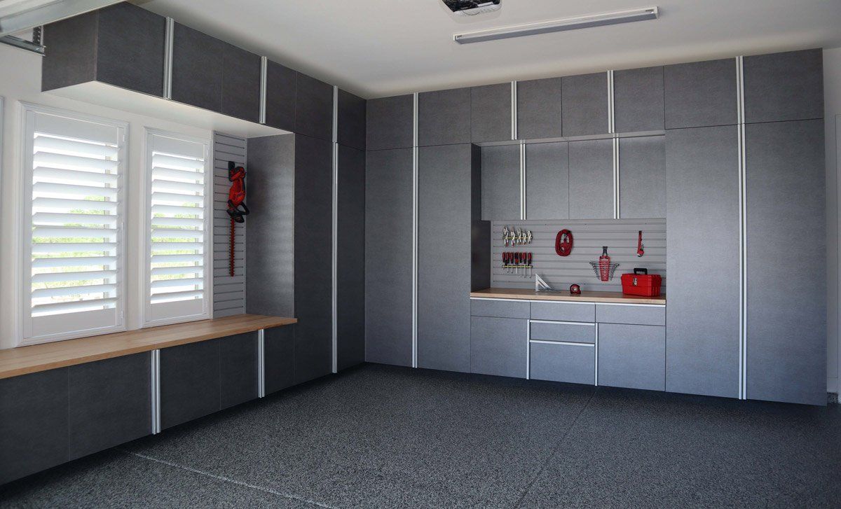 Pewter Garage Cabinet System