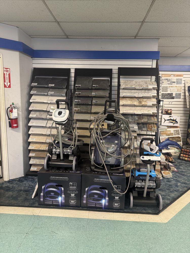 A vacuum cleaner is on display in a store.
