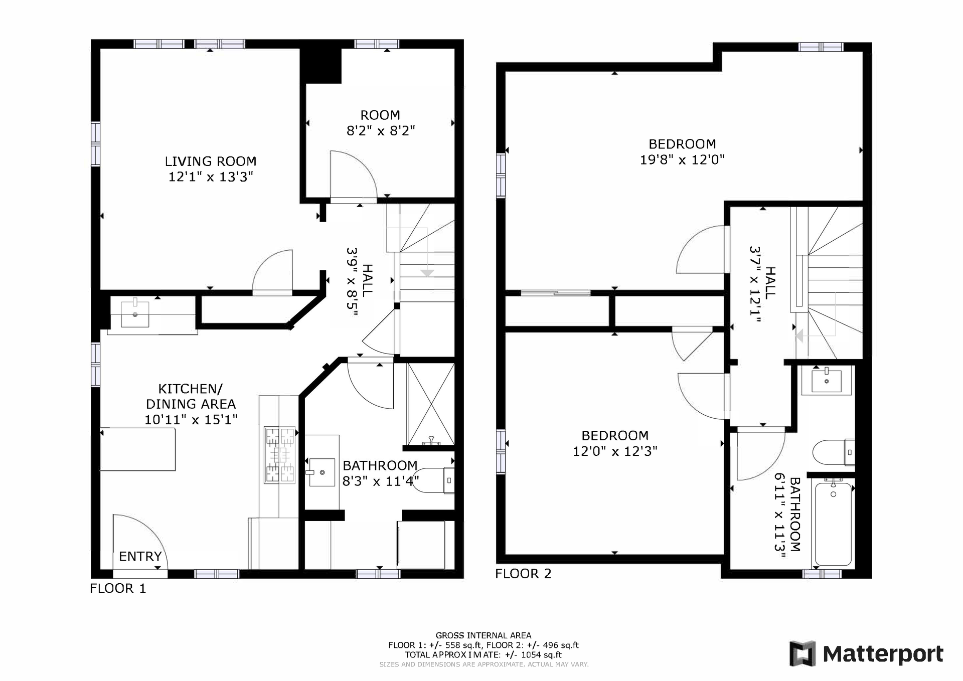 GROSS INTERNAL AREA | 560 SF