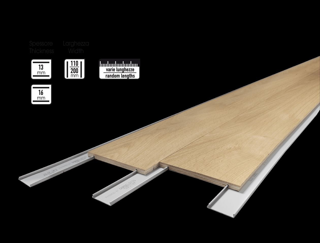 Un'immagine di un pavimento in legno con un righello accanto