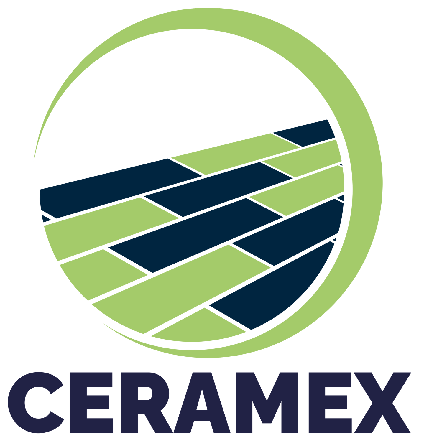 Un logo per un'azienda chiamata ceramix con un muro di mattoni a forma di casa