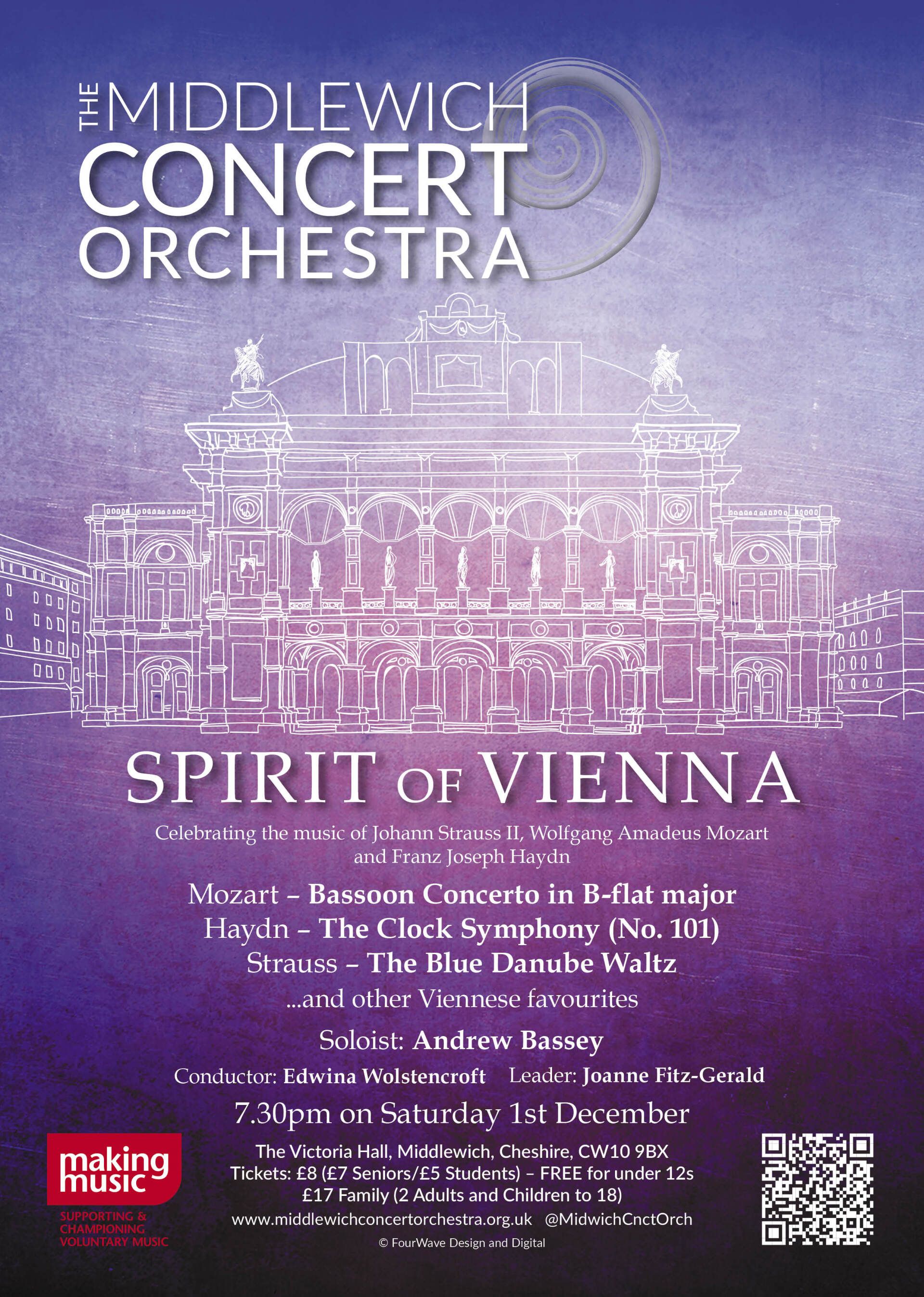 A poster for the Middlewich Concert orchestra performance of Winter 2018