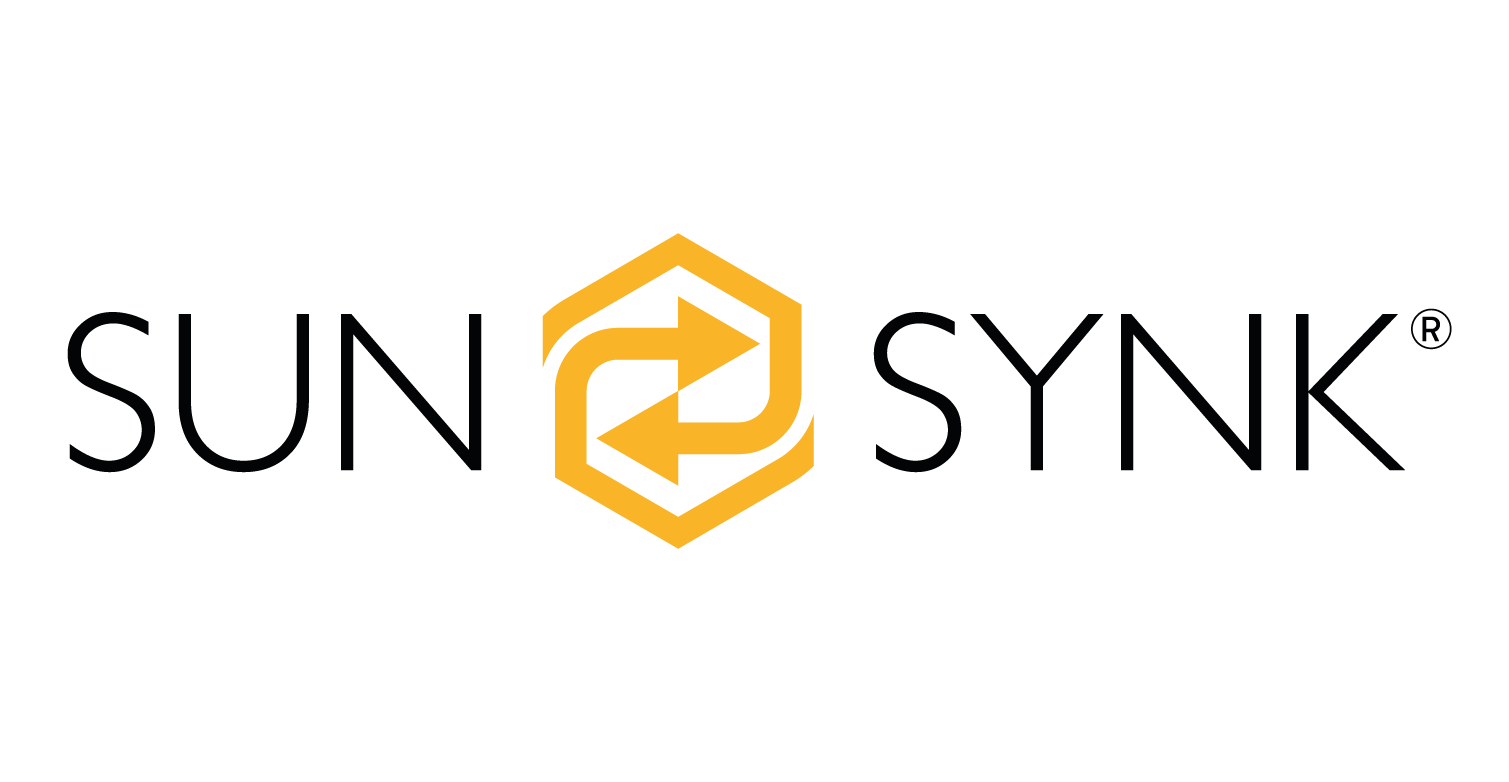 The sunsync logo is yellow and black on a white background.