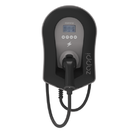 A zappi charging station with a cord attached to it