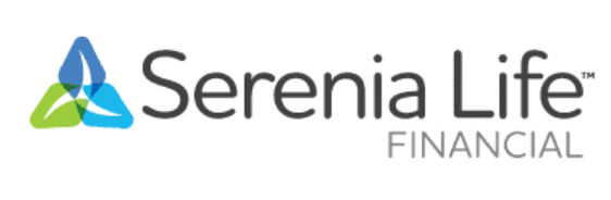 Logo for Serenia Life Financial: a tri-leaf graphic with text