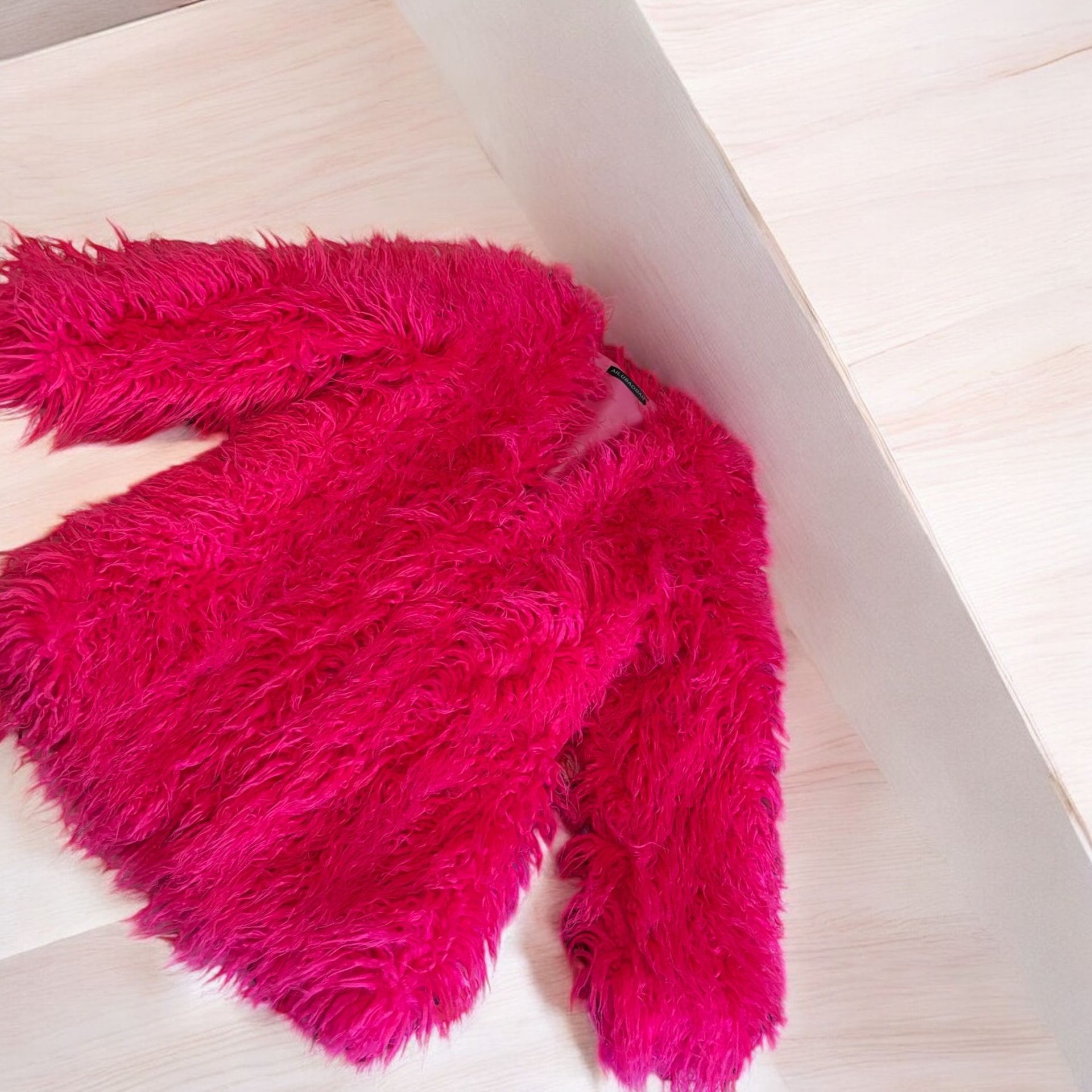 Flossy Fuzzy Faux Coat