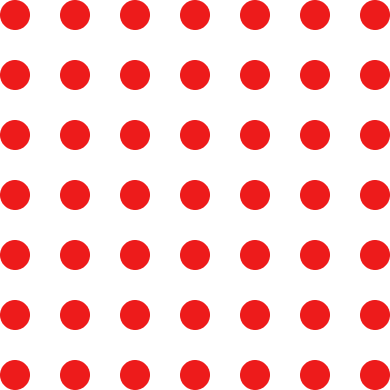 A pattern of red polka dots on a white background