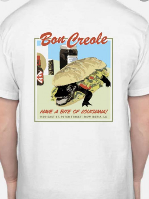 White t-shirt with a vintage-style 