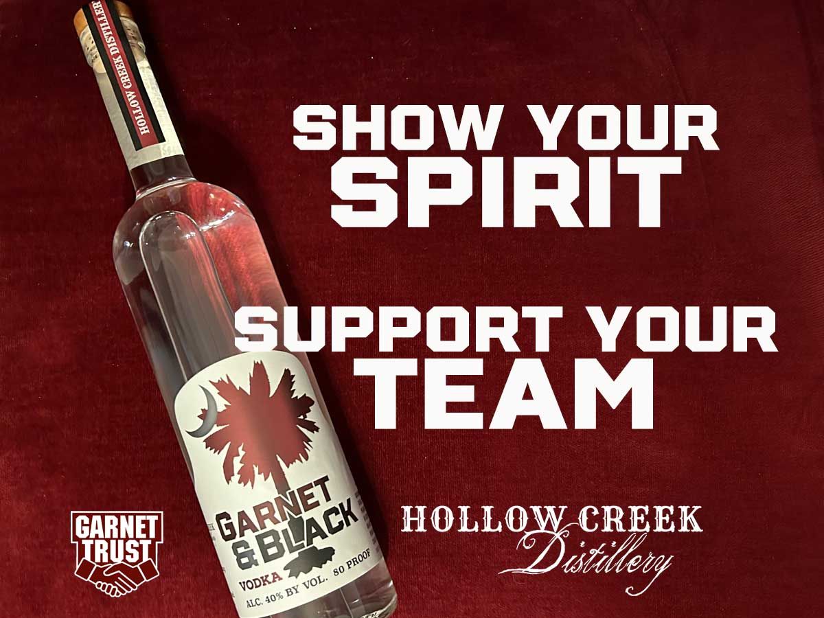 Garnet & Black Vodka, the Official NIL spirit supporting GAmecokc Athletics.