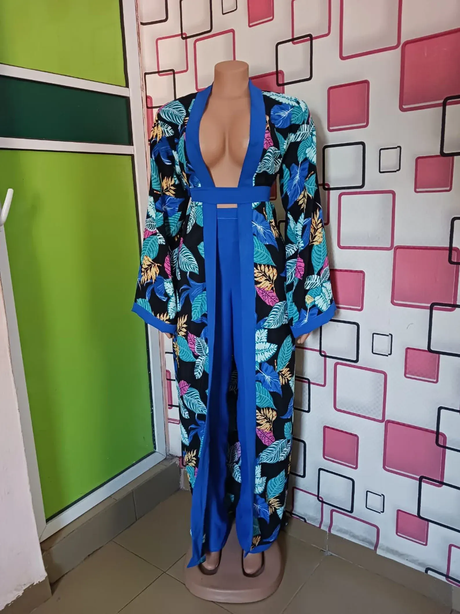 Heavenly Printed Lapel - Blue