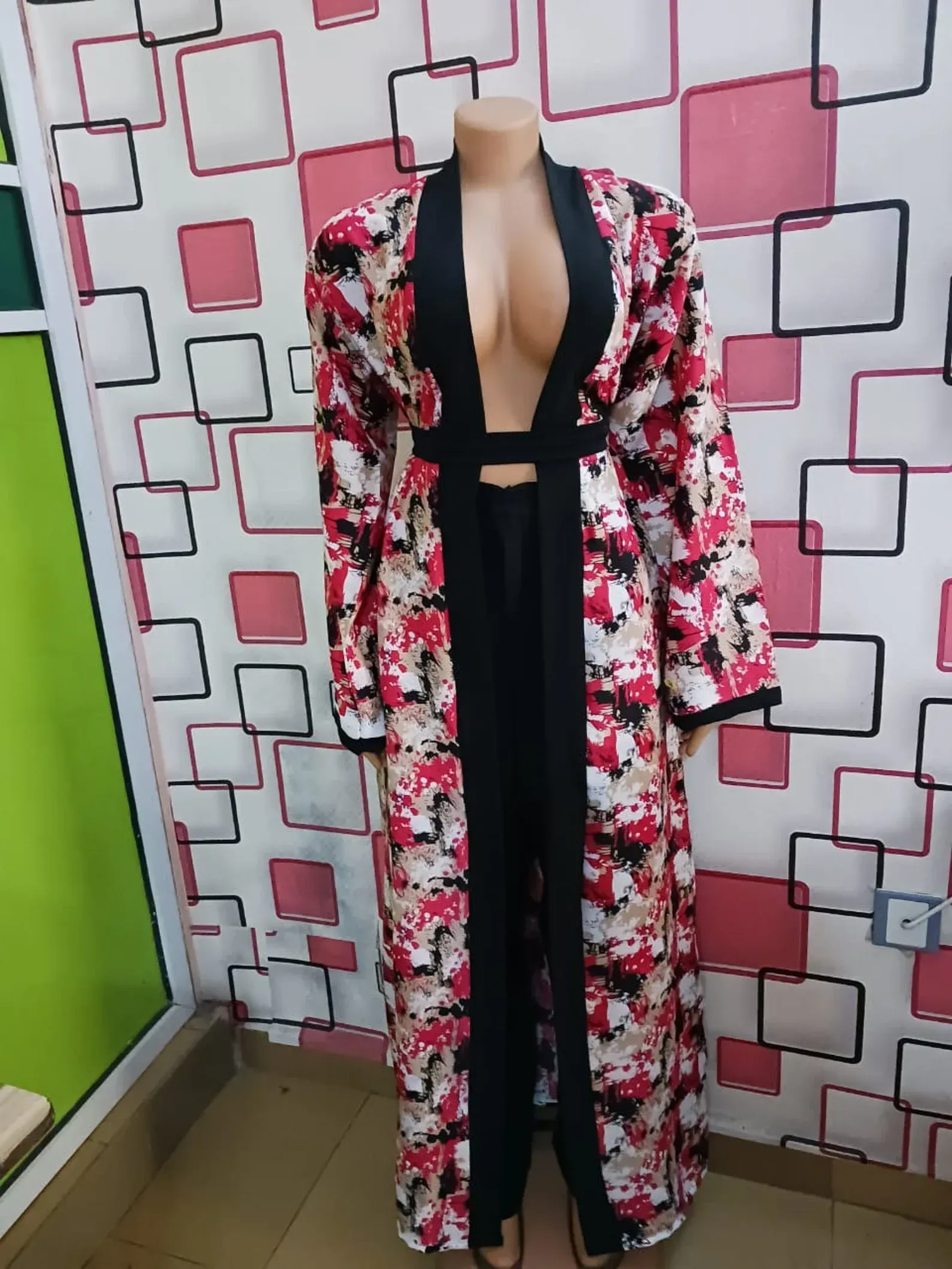 Heavenly Printed Lapel Dress - Multi Colors