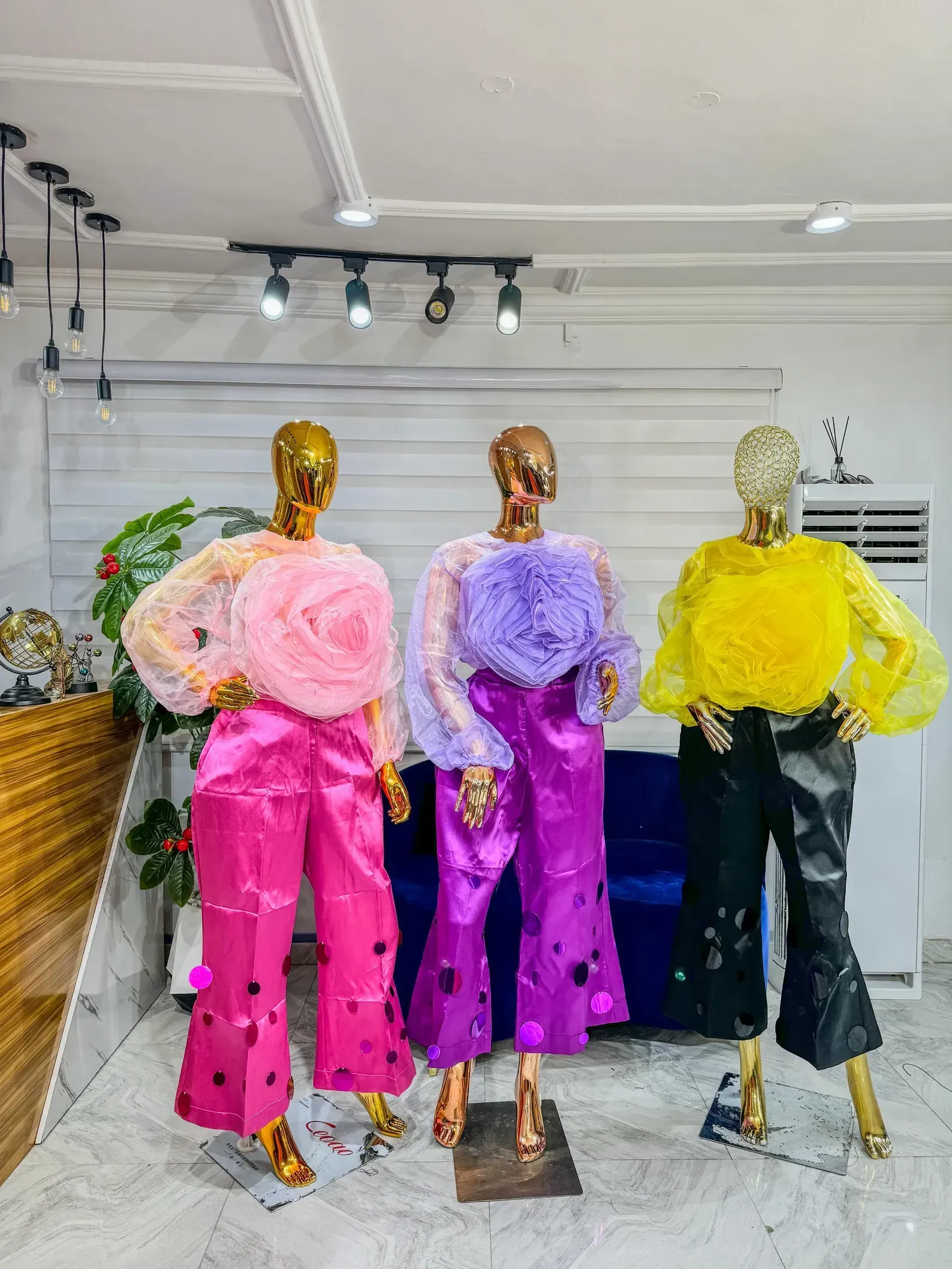 Fluffy Sparkling Satin Blouse and Pants freestyle.