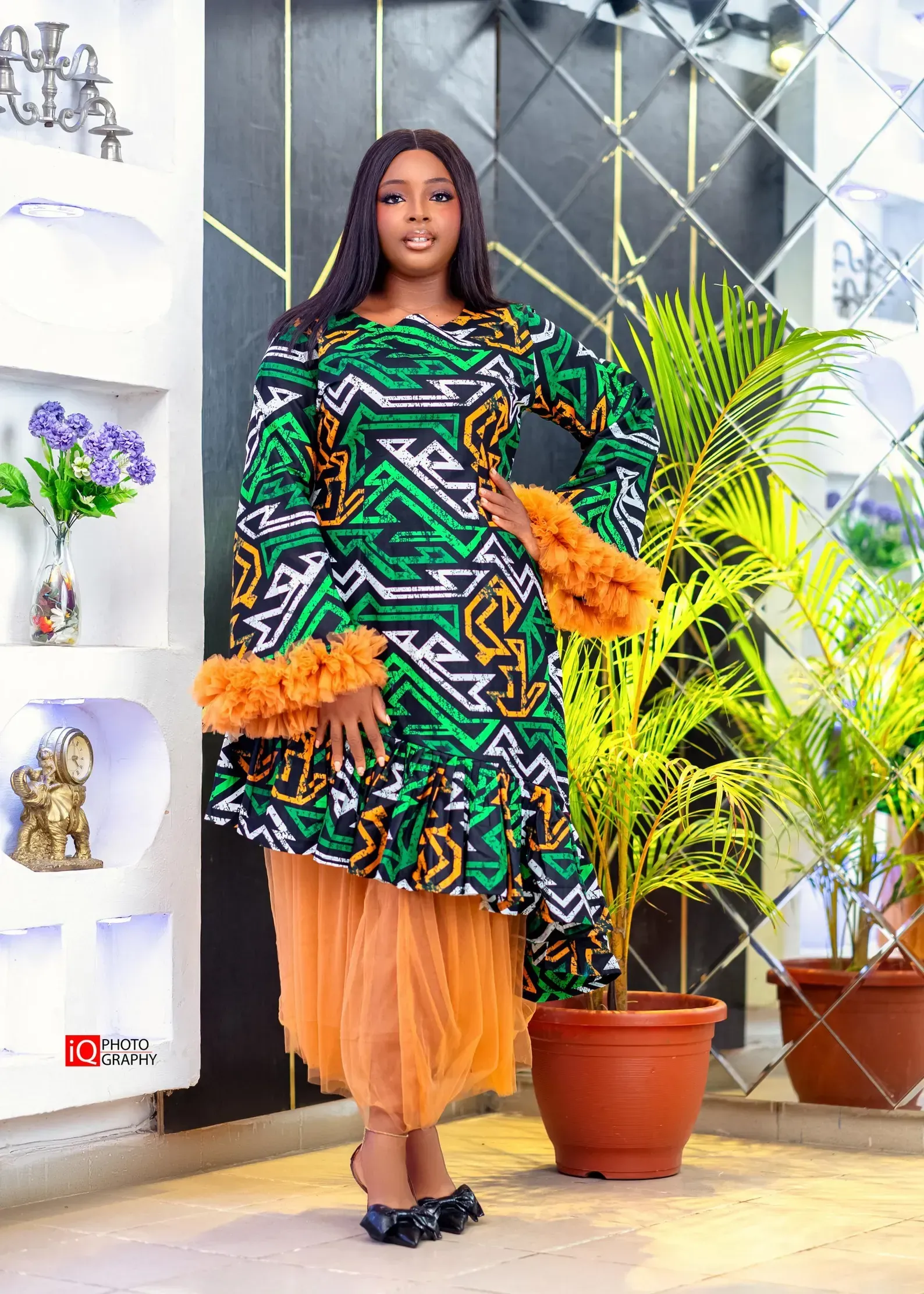 Flimsy Fiesta Ankara Dress - Green