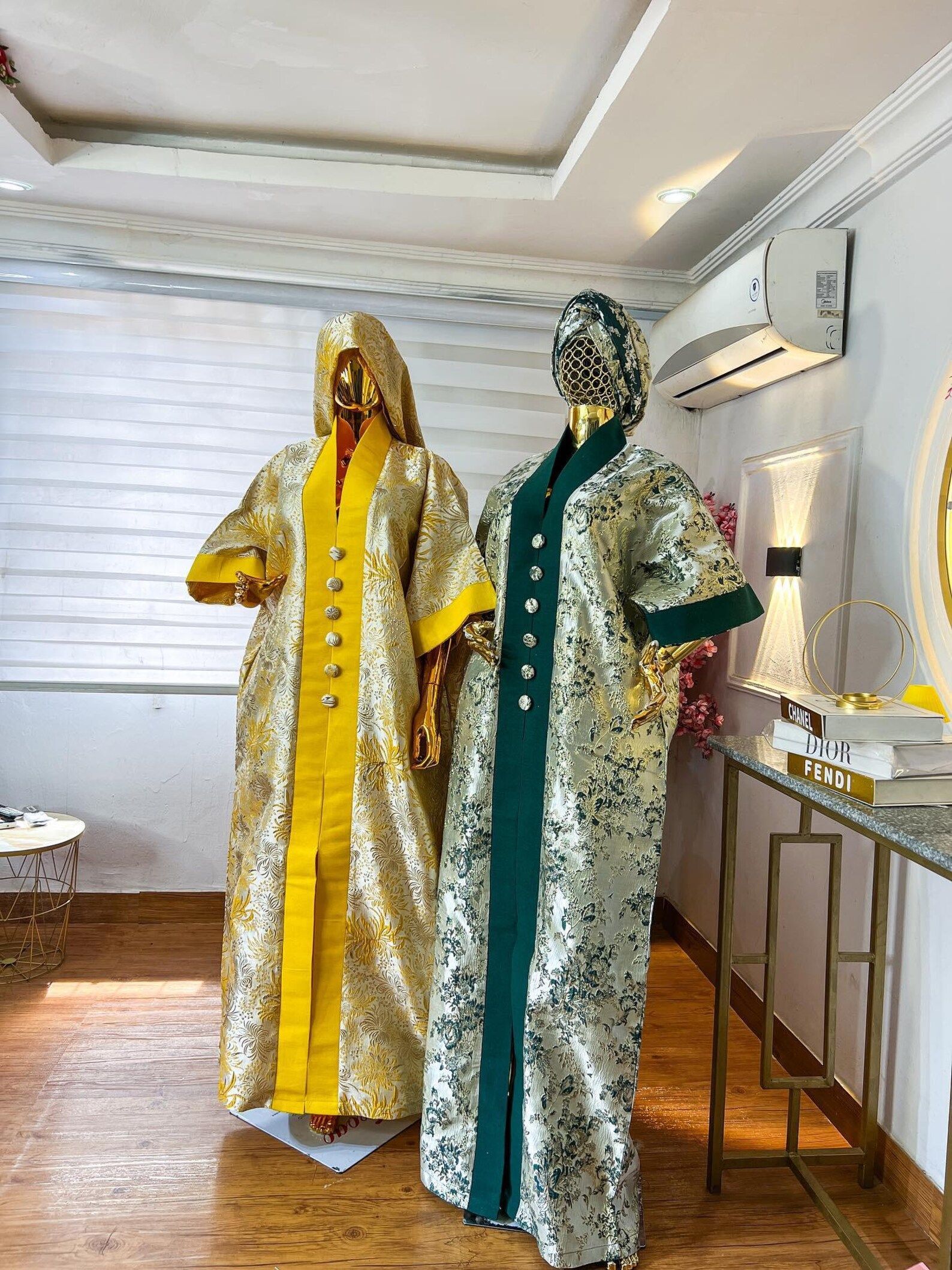Mary Boubou Dress - Yellow and Green