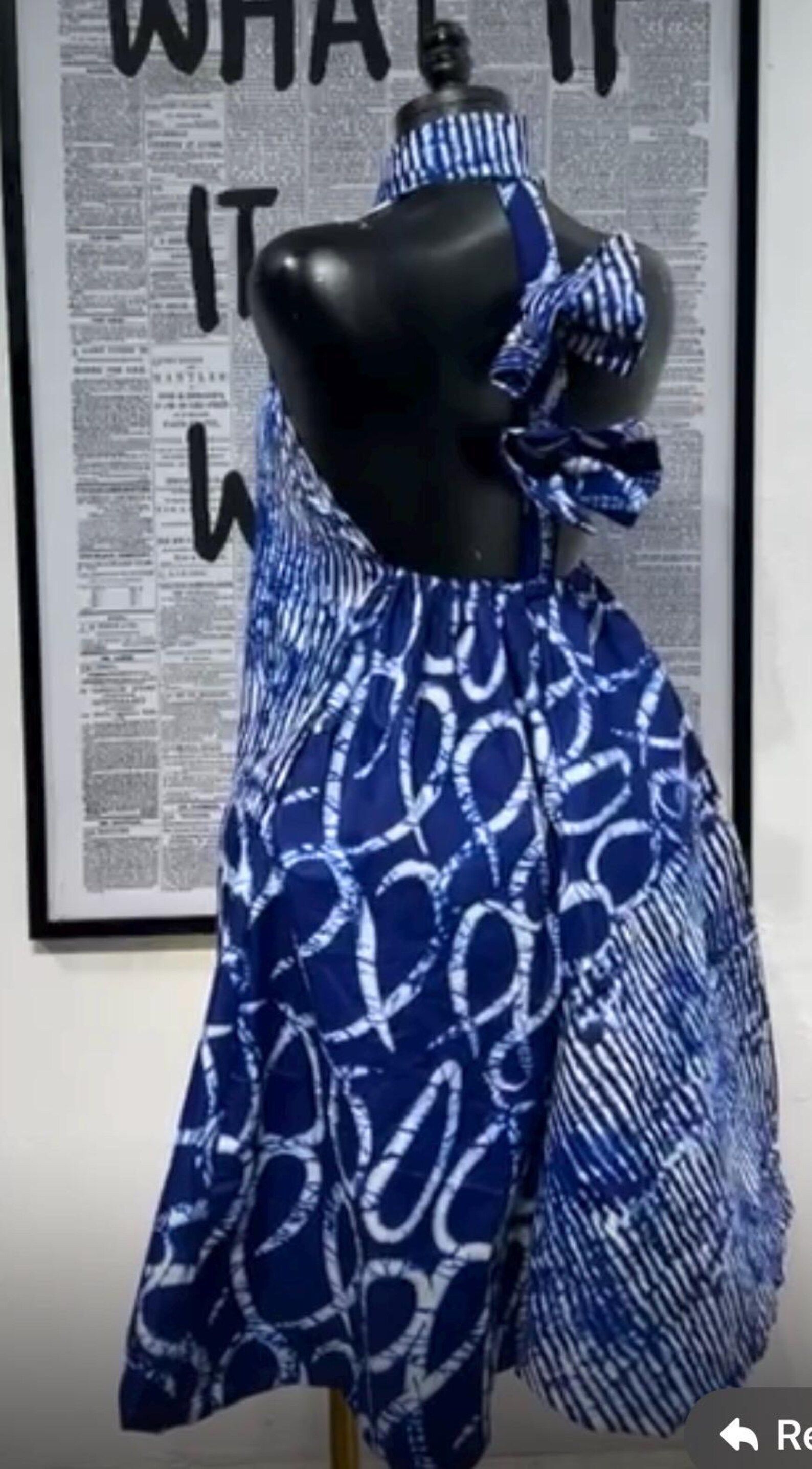 Butterfly Open Back Dress Blue