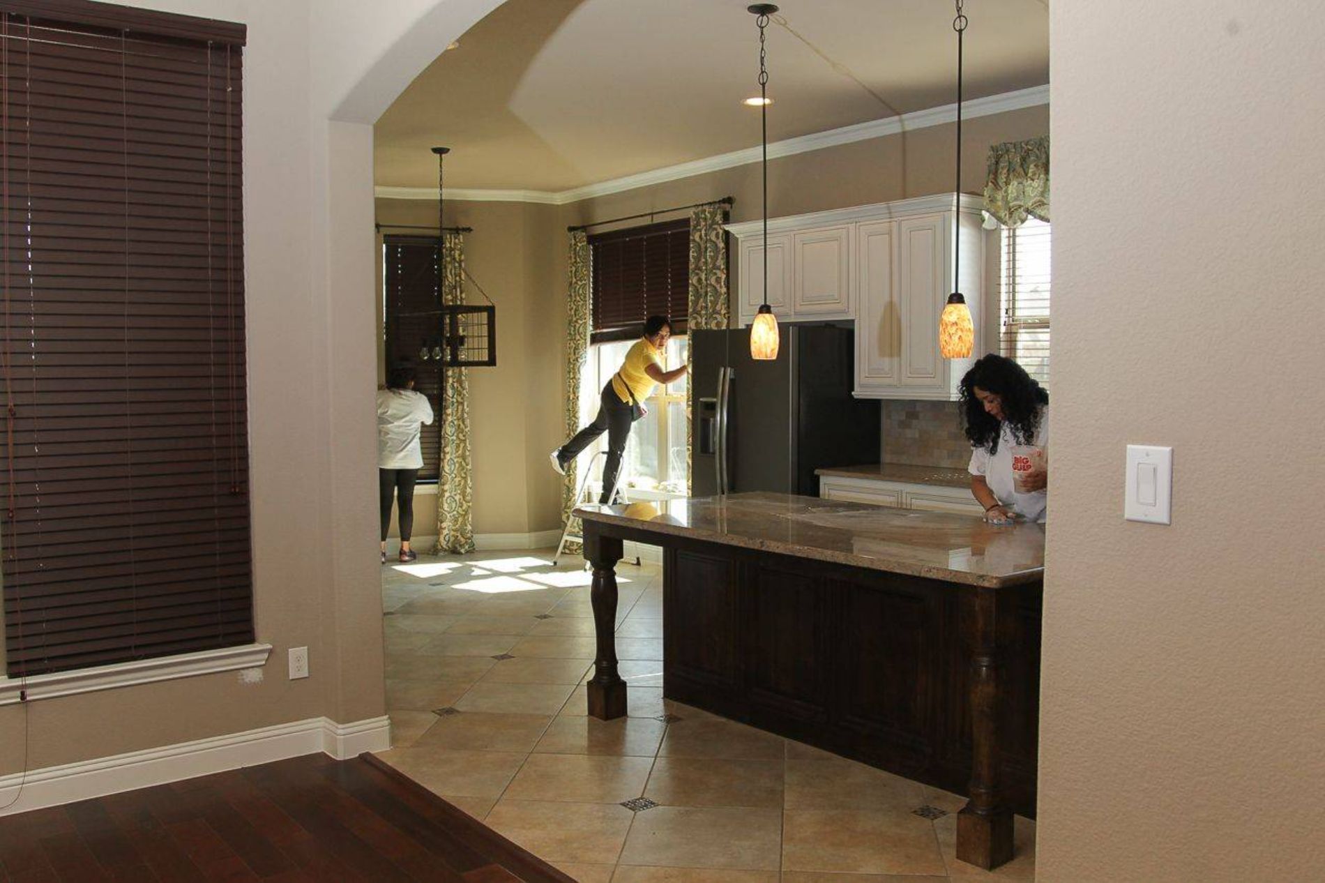 Cleaning a kitchen area