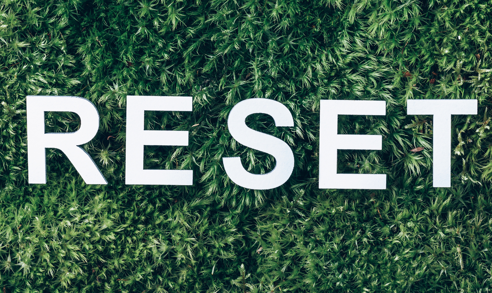 White letters spelling 