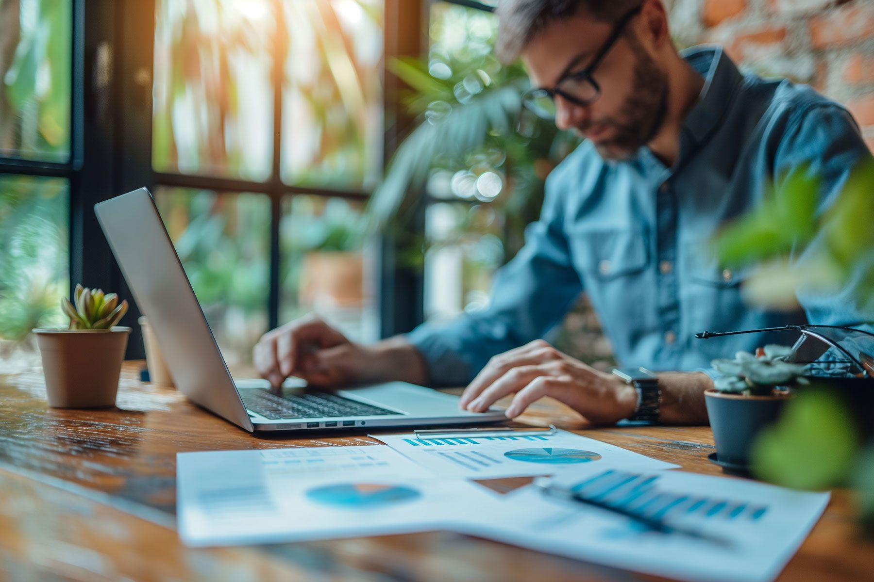 Executive reviewing AI performance dashboard tied to ROI metrics