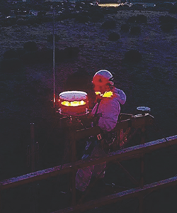 Man Fixing LED Light — Austin, TX — LumenServe Inc.