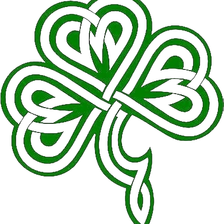 Green Celtic knot shamrock.