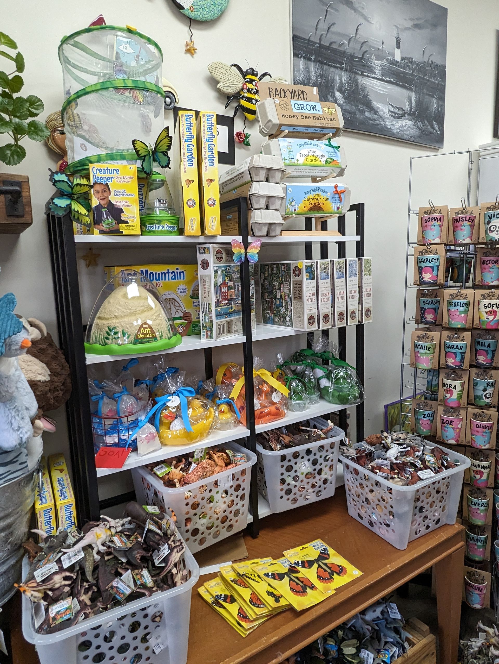 A Shelf Filled with Lots of Toys — Summerville, SC — Donovan's Custom Framing and Gifts