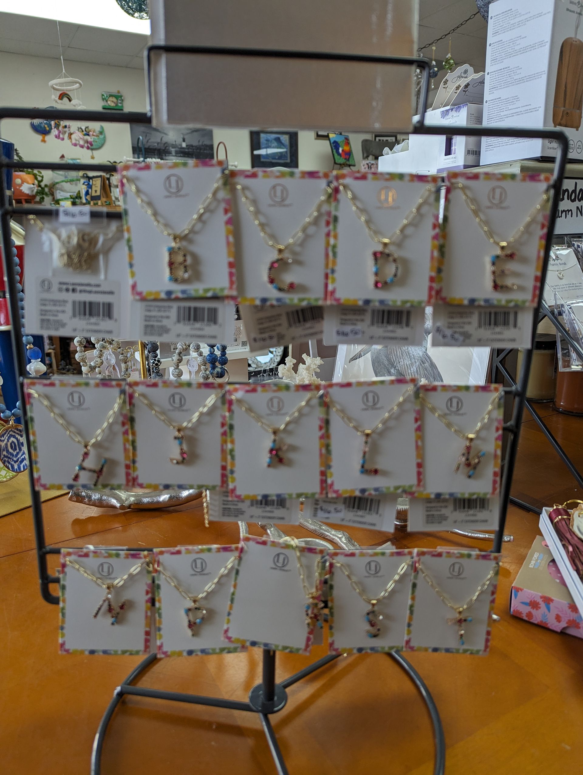 Display of Initial Necklaces — Summerville, SC — Donovan's Custom Framing and Gifts