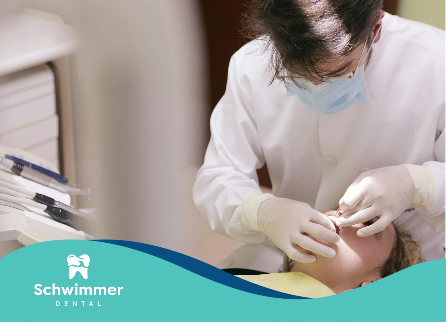 Dentist performing a dental procedure on a patient at a dental clinic in Point Pleasant Beach, NJ.