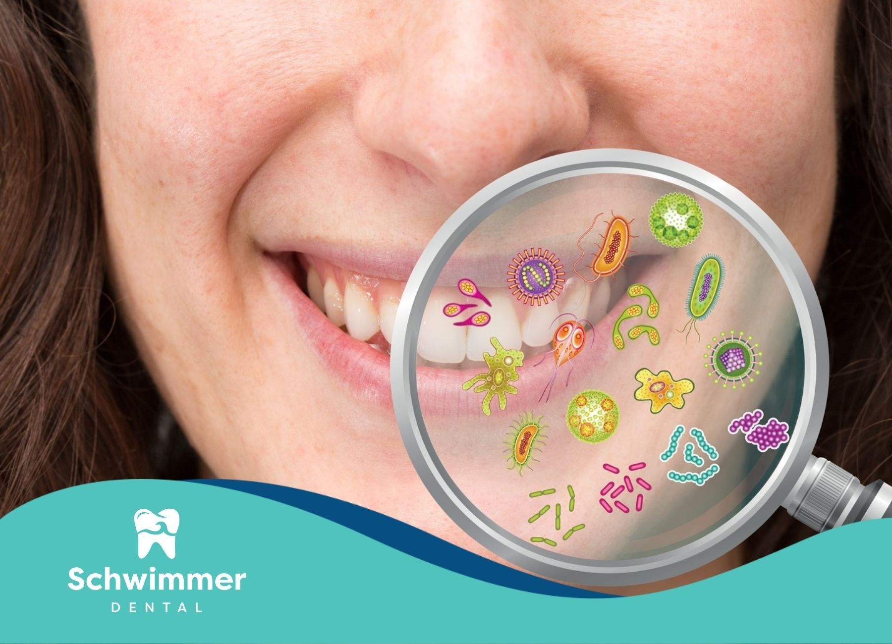 A view of oral bacteria on a woman's teeth during a dental checkup in Point Pleasant Beach, NJ.