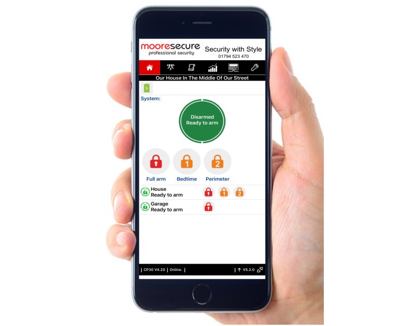 MOORE SECURE APP CONTROLLED ALARMS