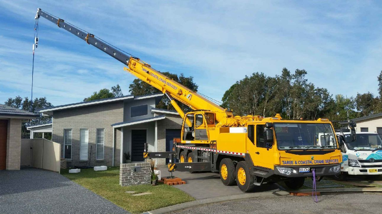 Crane in Residential Construction — Crane Rentals in Taree, NSW