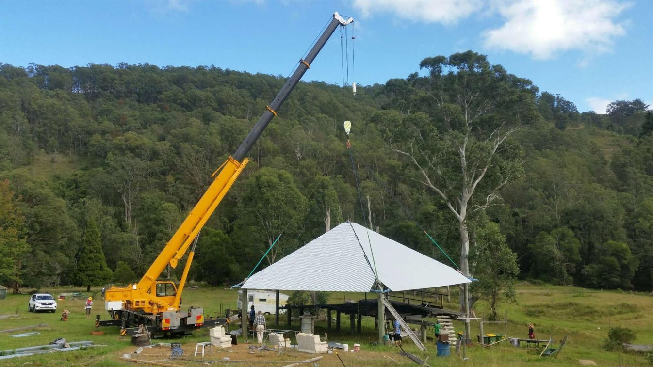 Taree Crane Service Hired For Roof Installation — Crane Rentals in Taree, NSW