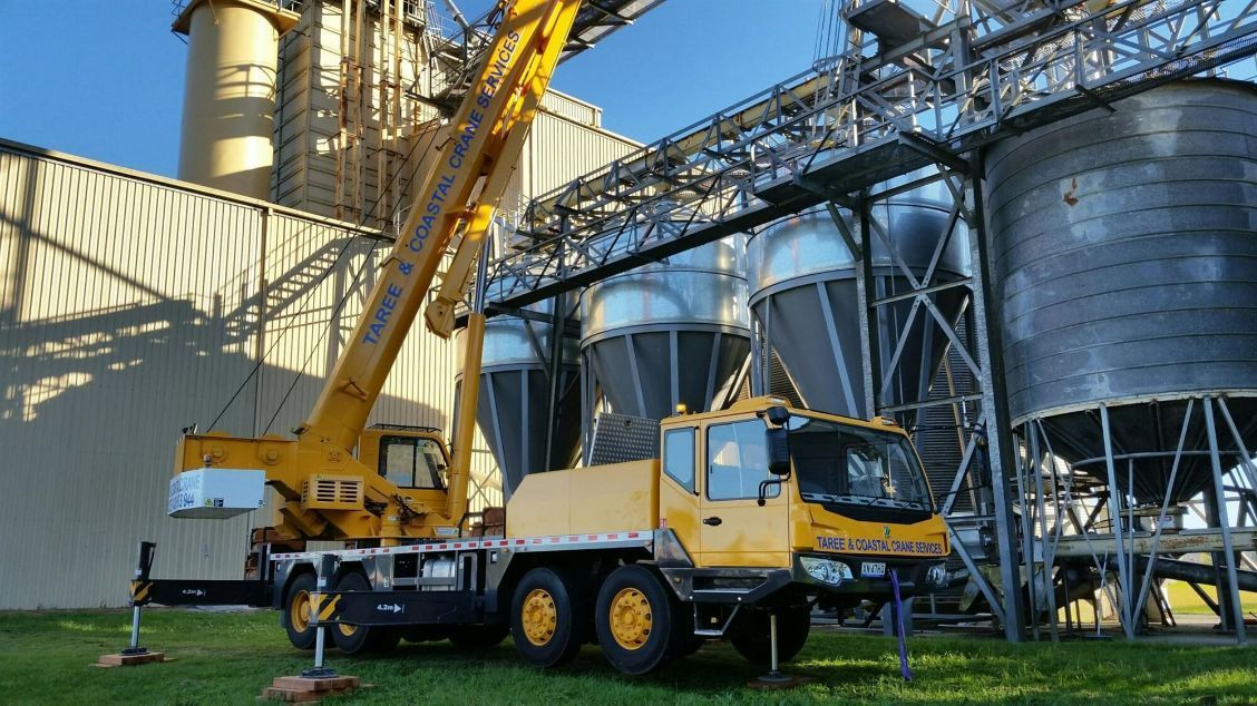 Taree Crane Service Outside A Factory — Crane Rentals in Taree, NSW