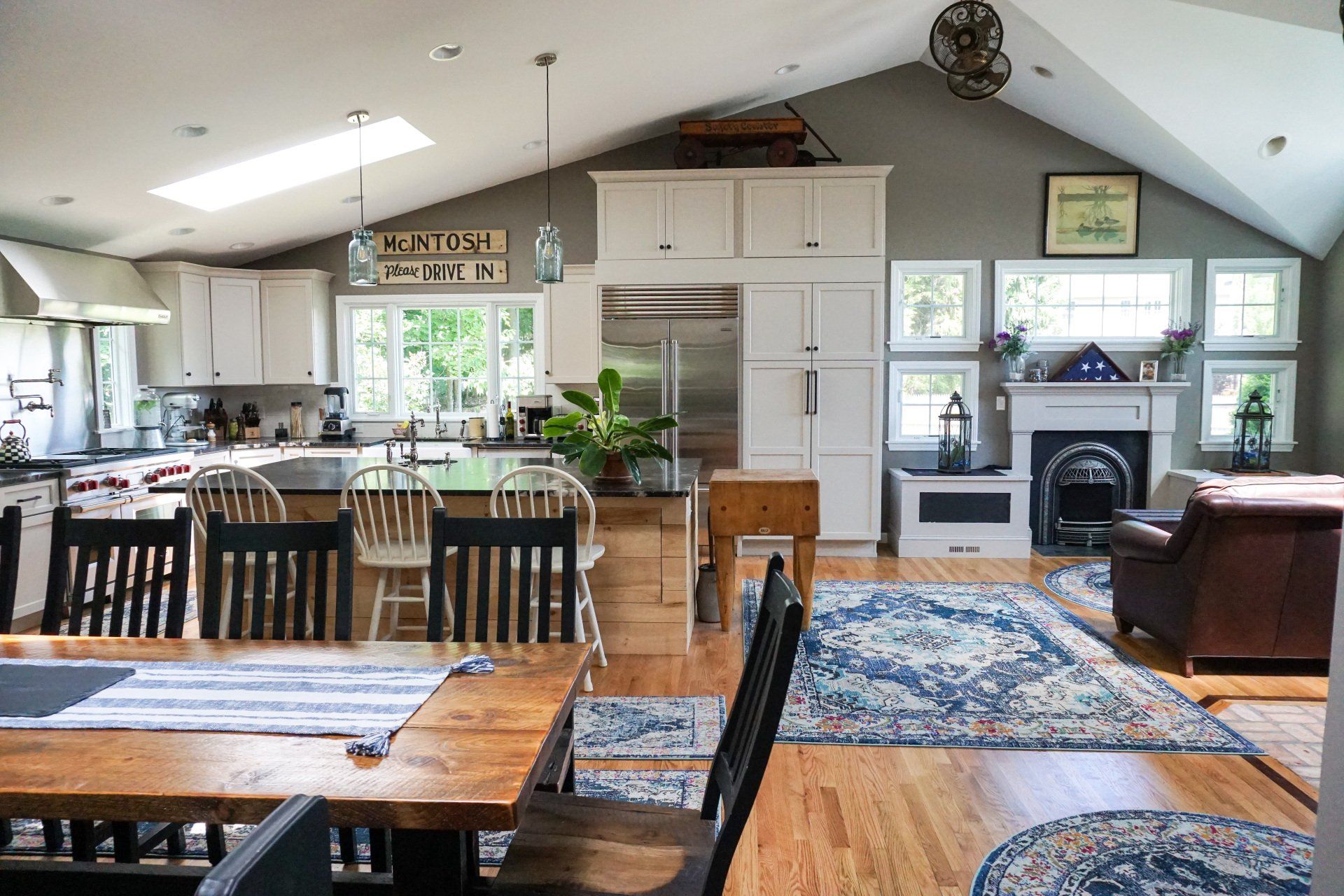 Open Concept Kitchen Living Room Vaulted Ceiling | Shelly Lighting