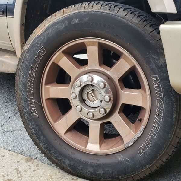 Ford F250 Before Wheel Clean