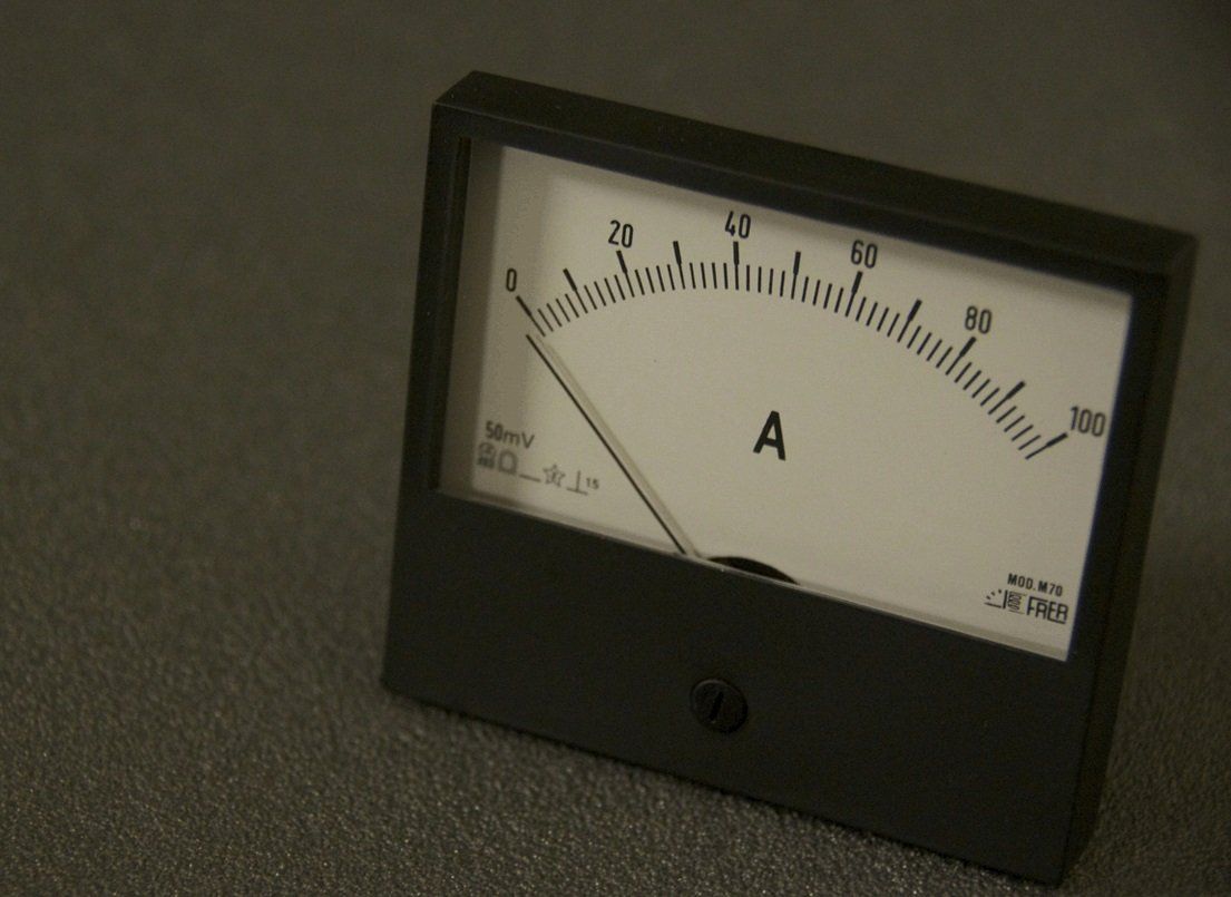 Ammeter DC, Rectangular 90x80mm — Perth, WA — Les Cooke Instrument Co Pty Ltd.