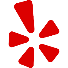 A red star with five triangles on a white background