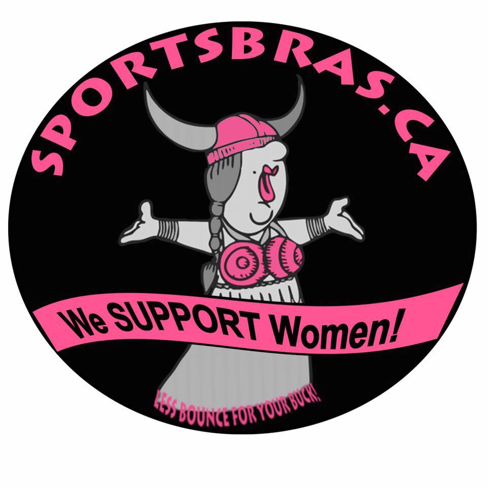 A sticker that says sportsbras.ca we support women