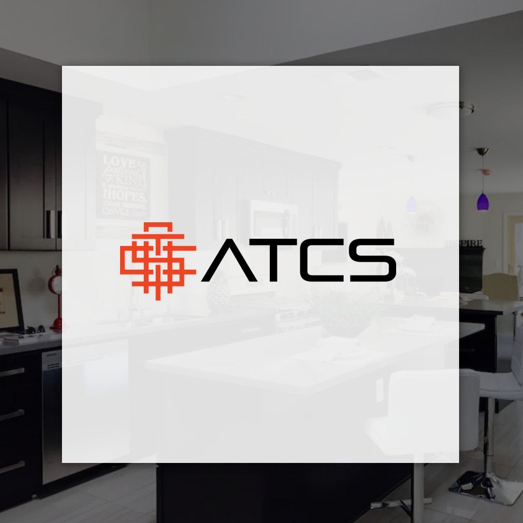 A picture of a kitchen with the atcs logo on it