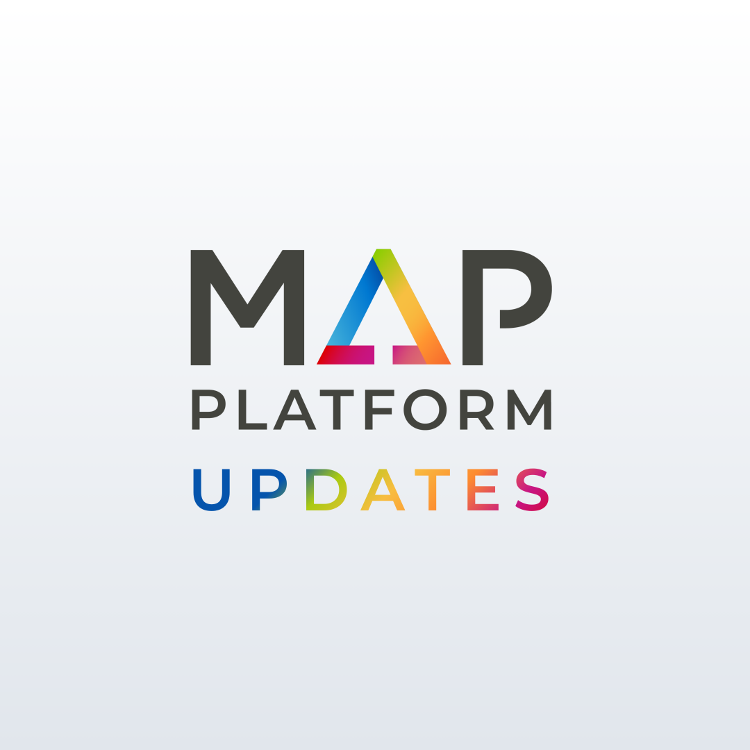 A colorful logo for map platform updates