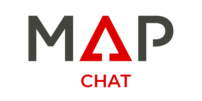 The map chat logo is red and black on a white background.