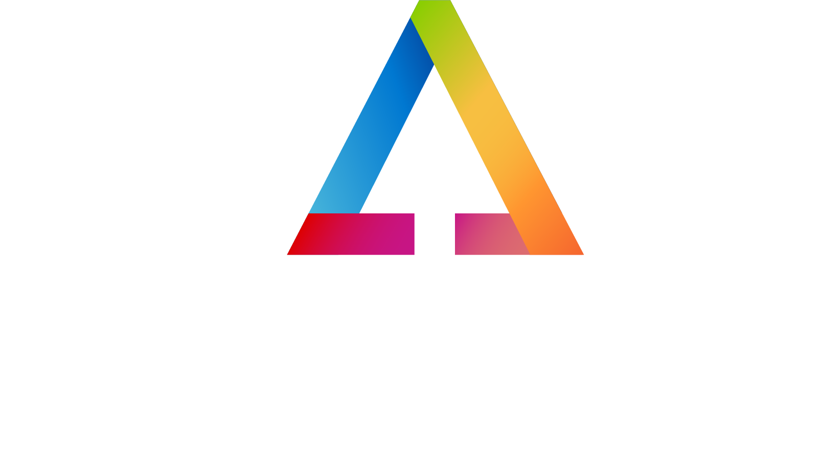A map platform logo with a colorful triangle in the middle.