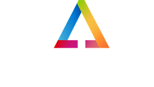 A map platform logo with a colorful triangle in the middle.