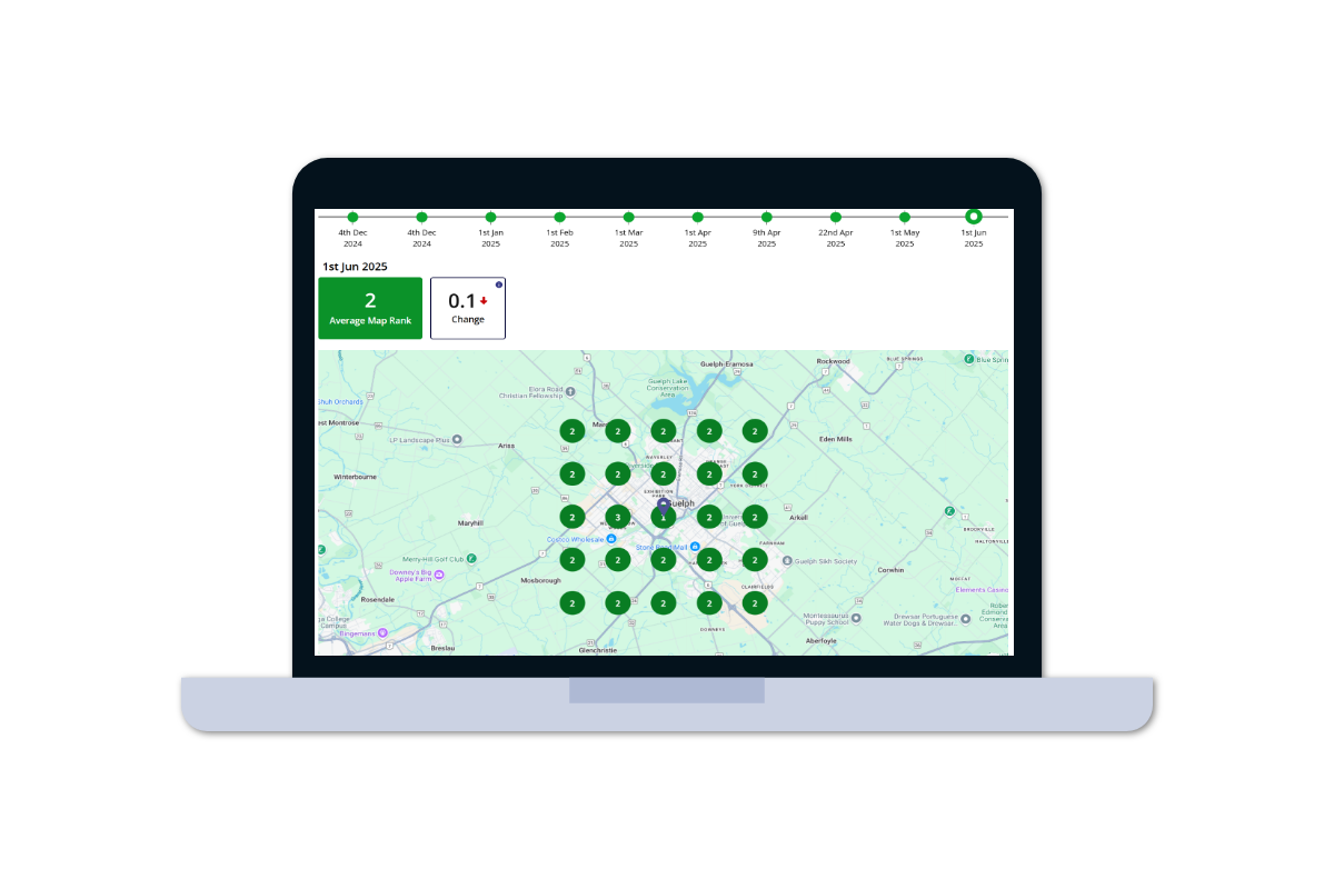 A laptop computer with a map on the screen.